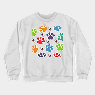 Dog paw with bone pattern Crewneck Sweatshirt